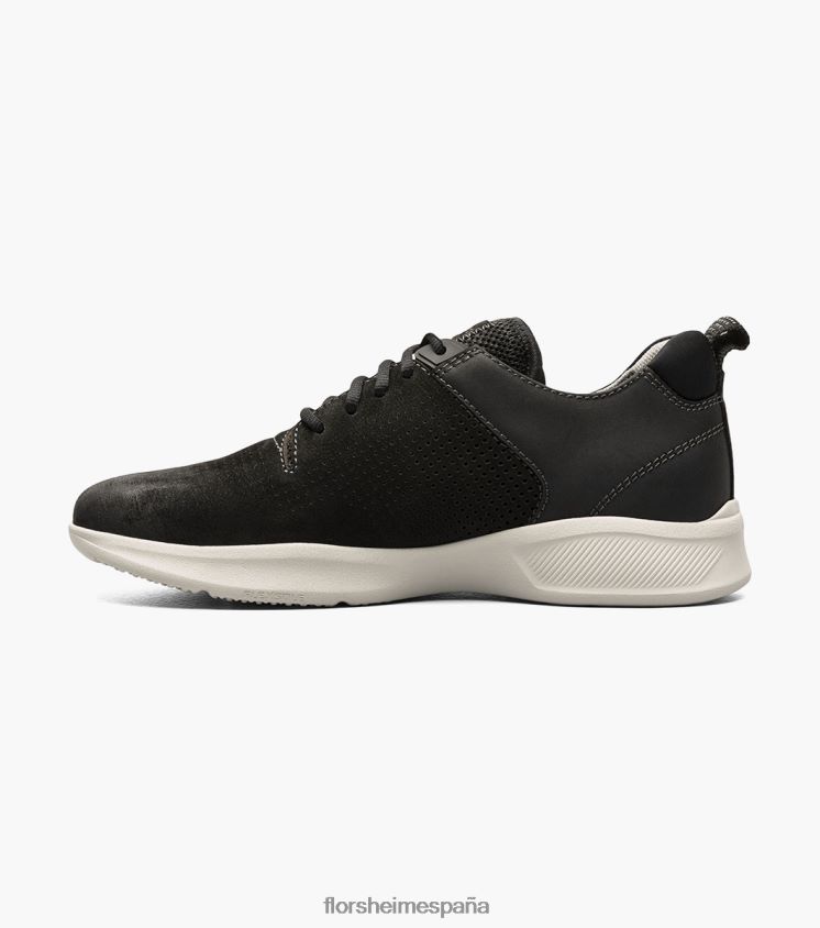 tenis con cordones Studio Perf Toe Florsheim hombres LPVB4P294 calzado nubuck negro - Imagen 5
