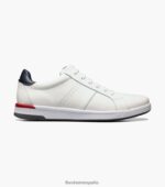 tenis cruzados con cordones en los dedos Florsheim hombres LPVB4P333 calzado blanco - Imagen 3
