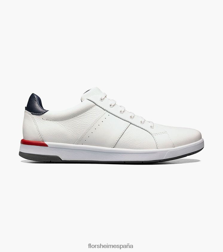 tenis cruzados con cordones en los dedos Florsheim hombres LPVB4P333 calzado blanco - Imagen 3