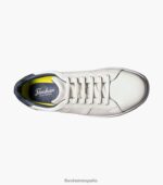 tenis cruzados con cordones en los dedos Florsheim hombres LPVB4P333 calzado blanco - Imagen 5