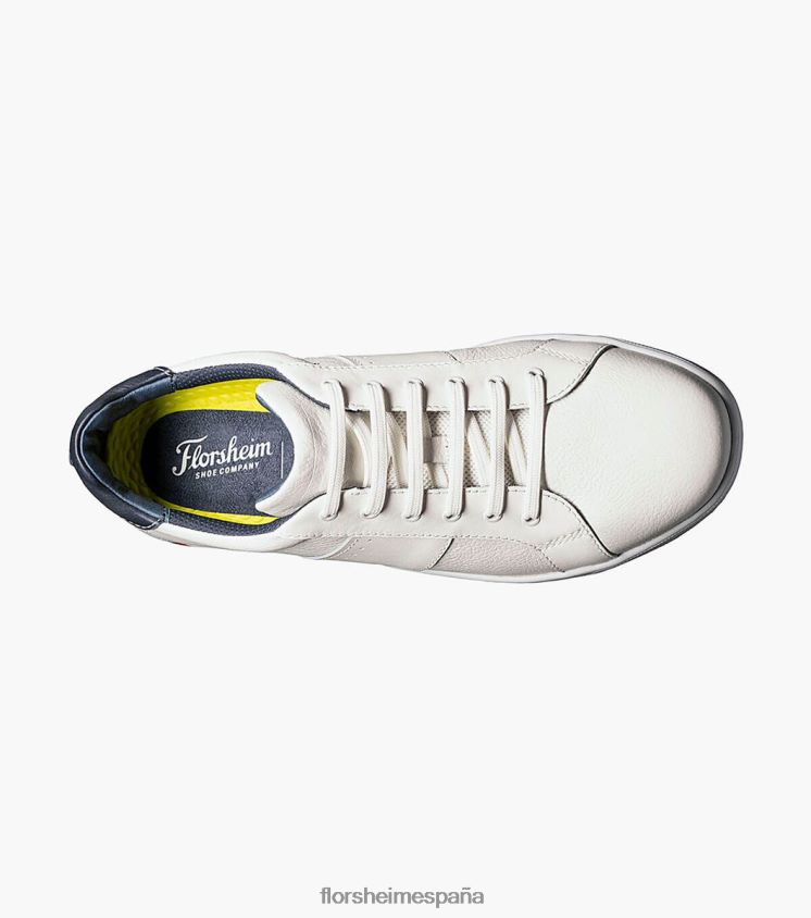 tenis cruzados con cordones en los dedos Florsheim hombres LPVB4P333 calzado blanco - Imagen 5
