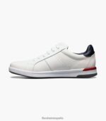 tenis cruzados con cordones en los dedos Florsheim hombres LPVB4P333 calzado blanco - Imagen 6