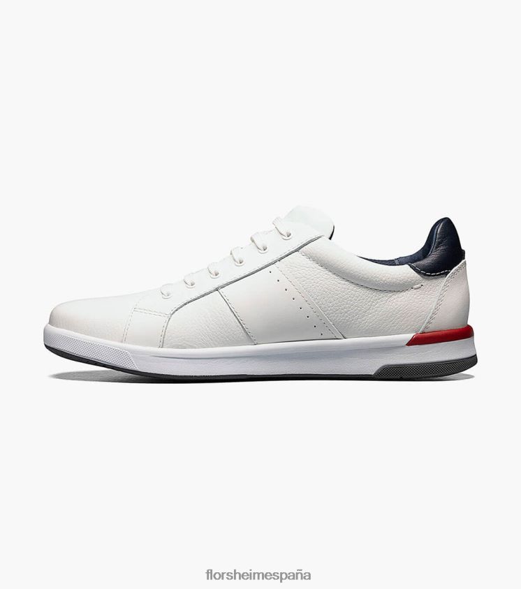 tenis cruzados con cordones en los dedos Florsheim hombres LPVB4P333 calzado blanco - Imagen 6