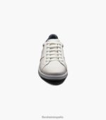 tenis cruzados con cordones en los dedos Florsheim hombres LPVB4P333 calzado blanco - Imagen 7