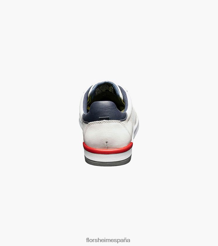 tenis cruzados con cordones en los dedos Florsheim hombres LPVB4P333 calzado blanco - Imagen 8