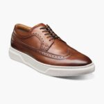 tenis premier con cordones y punta de ala Florsheim hombres LPVB4P107 calzado coñac