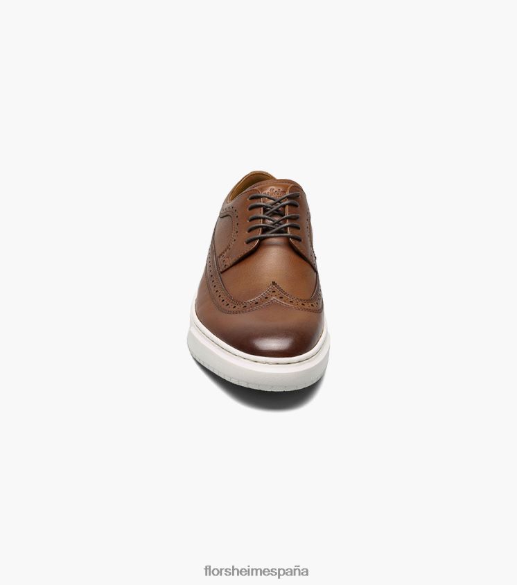 tenis premier con cordones y punta de ala Florsheim hombres LPVB4P107 calzado coñac - Imagen 6