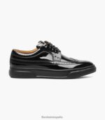 tenis premier con cordones y punta de ala Florsheim hombres LPVB4P108 calzado charol negro - Imagen 2