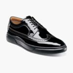 tenis premier con cordones y punta de ala Florsheim hombres LPVB4P108 calzado charol negro