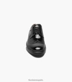 tenis premier con cordones y punta de ala Florsheim hombres LPVB4P108 calzado charol negro - Imagen 6