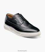 tenis premier con cordones y punta de ala Florsheim hombres LPVB4P109 calzado negro
