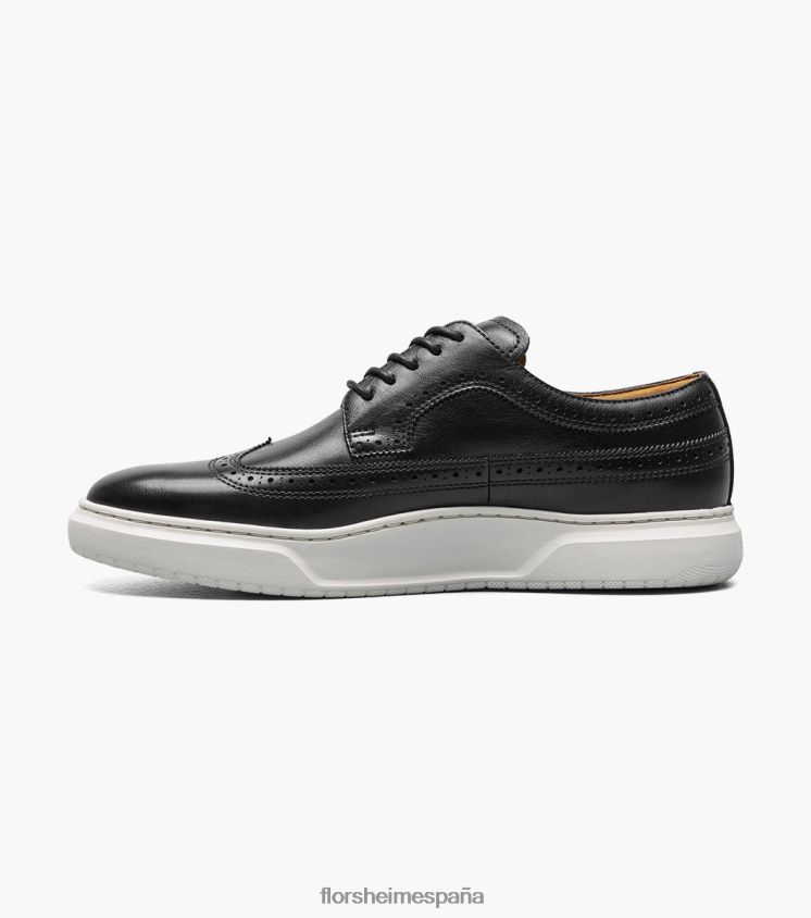 tenis premier con cordones y punta de ala Florsheim hombres LPVB4P109 calzado negro - Imagen 5