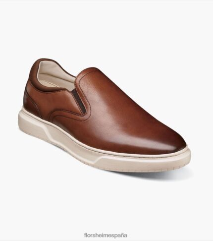 zapatilla sin cordones premier con punta lisa Florsheim hombres LPVB4P302 calzado coñac
