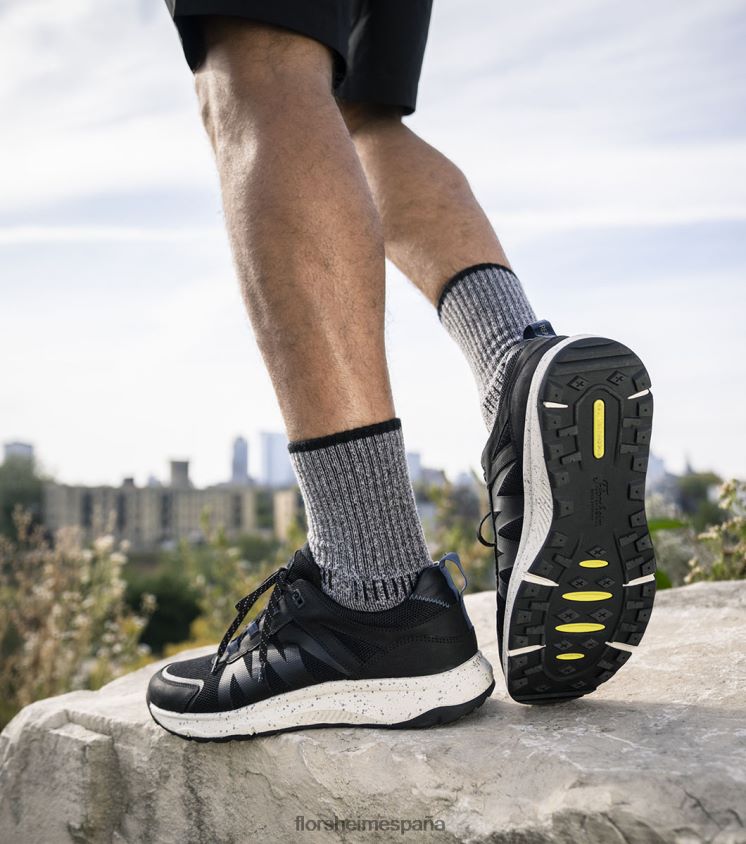 zapatillas de deporte con cordones y punta de mocasín de malla lite 1 de la banda de rodadura Florsheim hombres LPVB4P310 calzado ch negro - Imagen 8