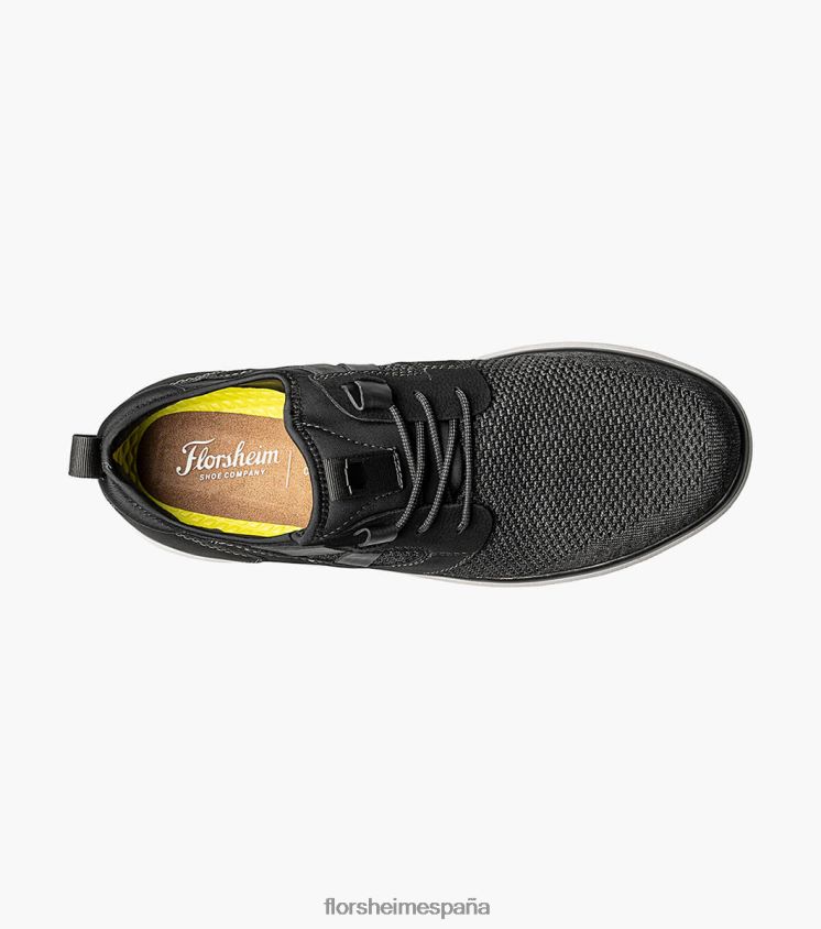 zapatillas deportivas con cordones y puntera lisa Florsheim hombres LPVB4P351 calzado negro - Imagen 4