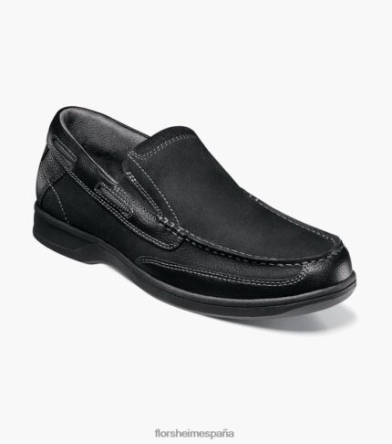 zapatos sin cordones con punta de moc junto al lago Florsheim hombres LPVB4P364 calzado negro