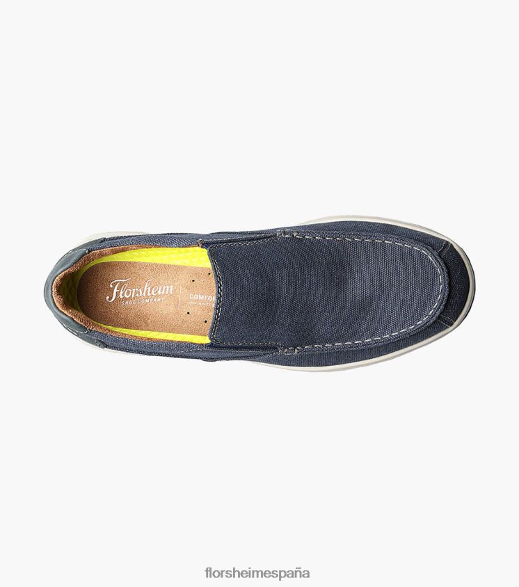 zapatos sin cordones con punta de mocasín de lona de los grandes lagos Florsheim hombres LPVB4P382 calzado Armada - Imagen 5