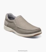 zapatos sin cordones con punta de mocasín de lona junto al lago Florsheim hombres LPVB4P8 calzado gris