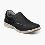 zapatos sin cordones con punta de mocasín de lona junto al lago Florsheim hombres LPVB4P9 calzado negro