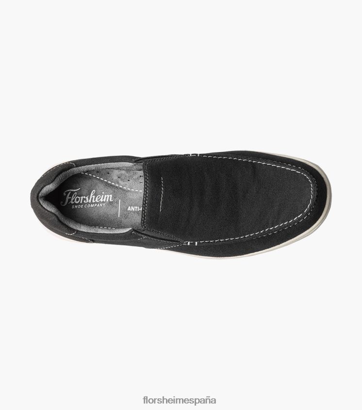 zapatos sin cordones con punta de mocasín de lona junto al lago Florsheim hombres LPVB4P9 calzado negro - Imagen 4