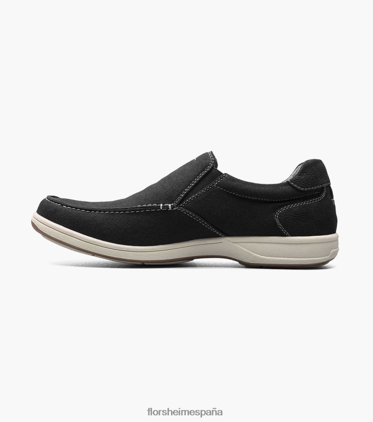 zapatos sin cordones con punta de mocasín de lona junto al lago Florsheim hombres LPVB4P9 calzado negro - Imagen 5