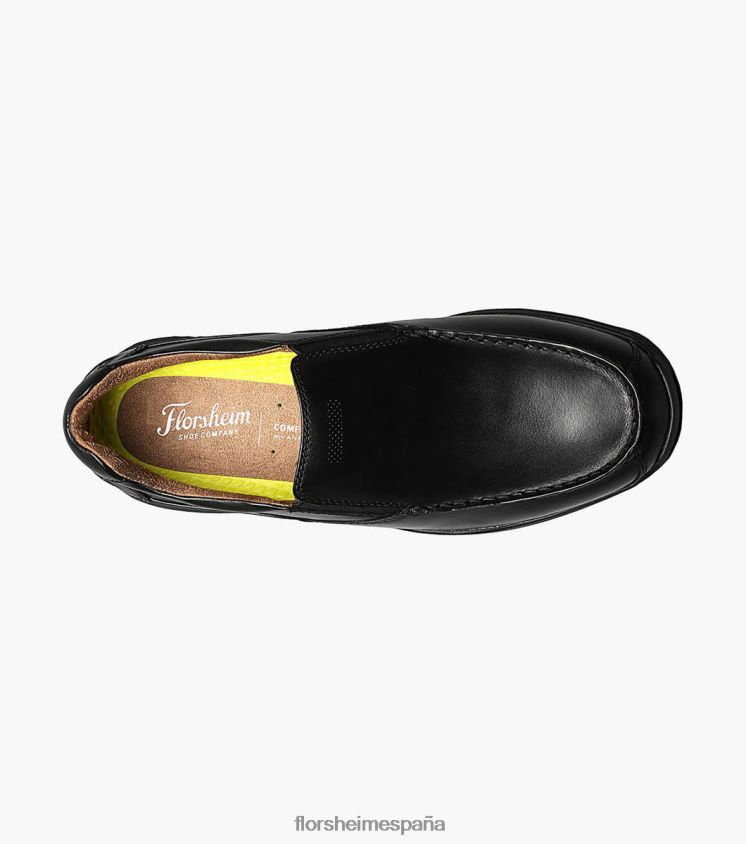 zapatos sin cordones con punta de mocasín de los grandes lagos Florsheim hombres LPVB4P360 calzado negro - Imagen 5